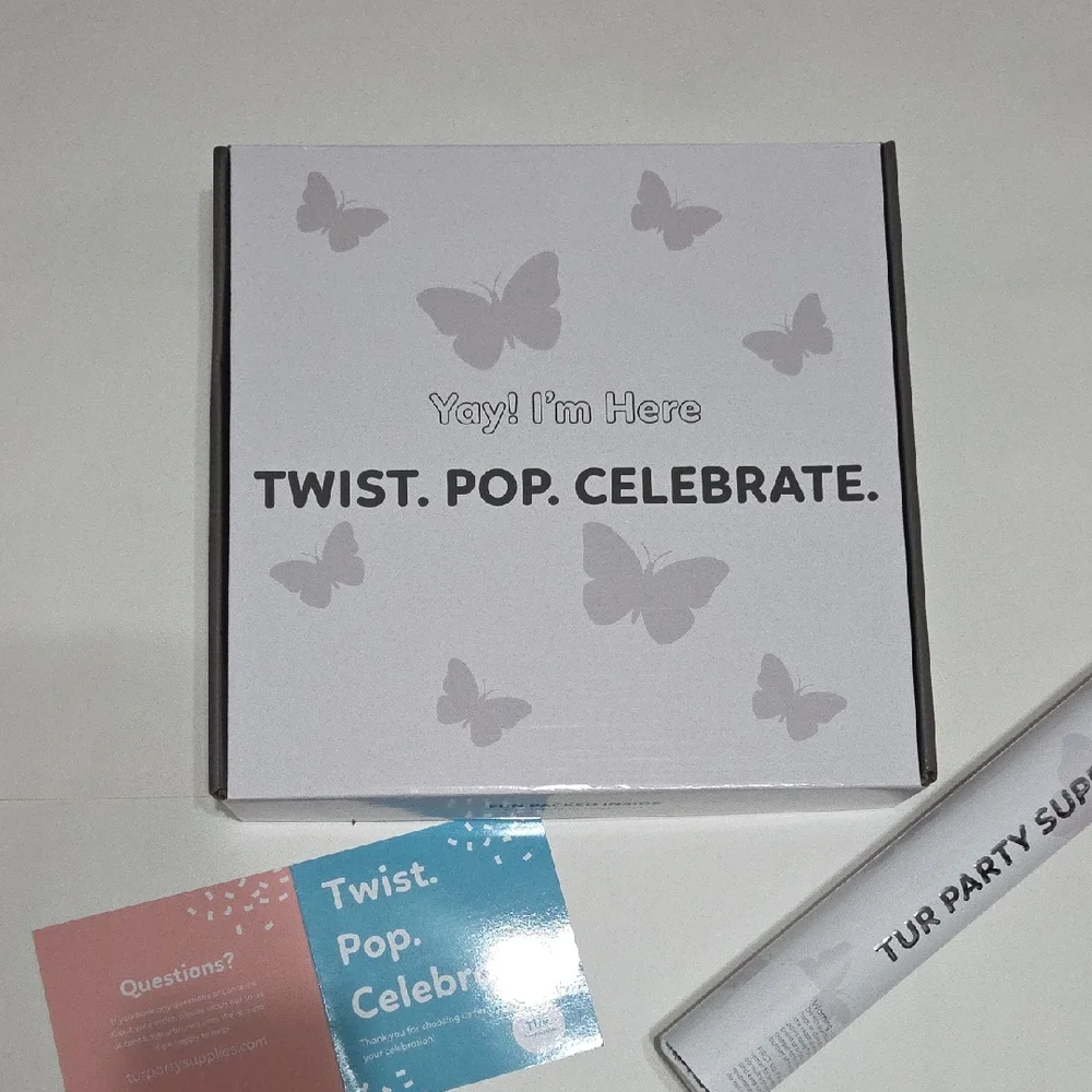 Butterfly Celebration Party Favor Box - White